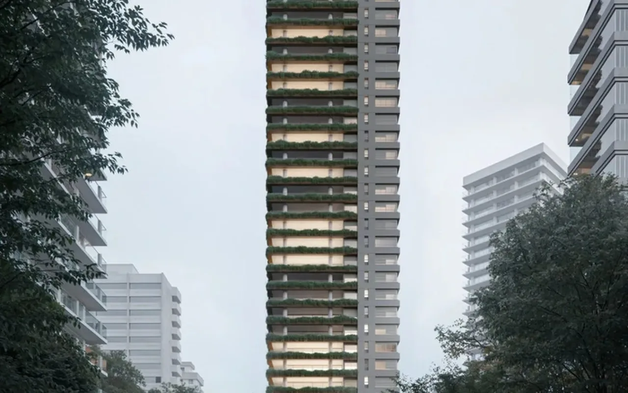 Fachada do Atílio 870, lançamento em Vila Nova Conceição, São Paulo
