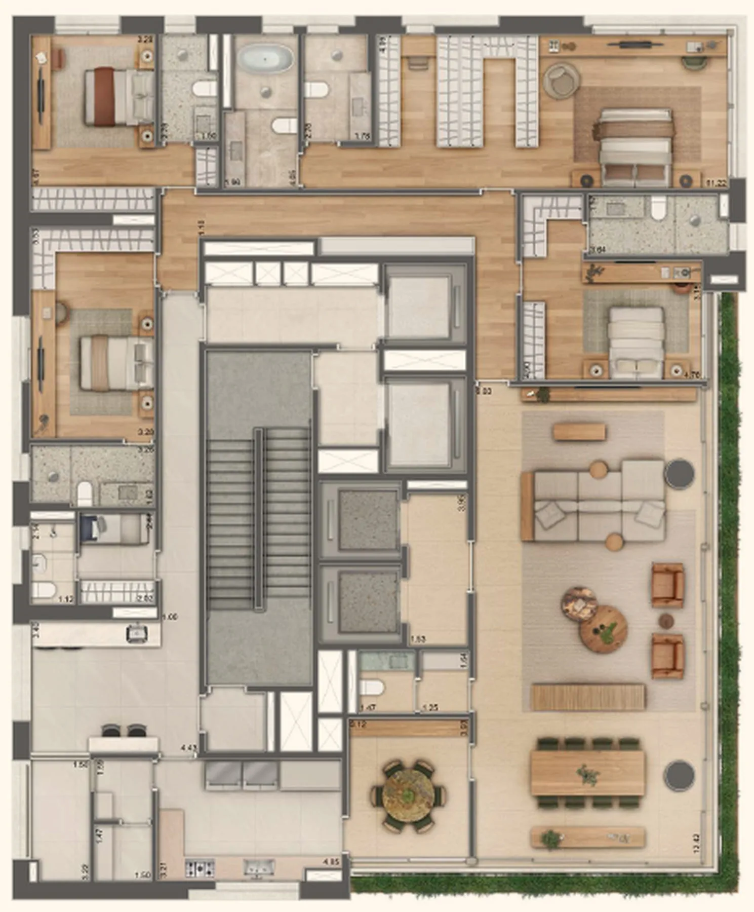 Planta do Atílio 870 em Vila Nova Conceição — 4 dormitórios – 361 m²