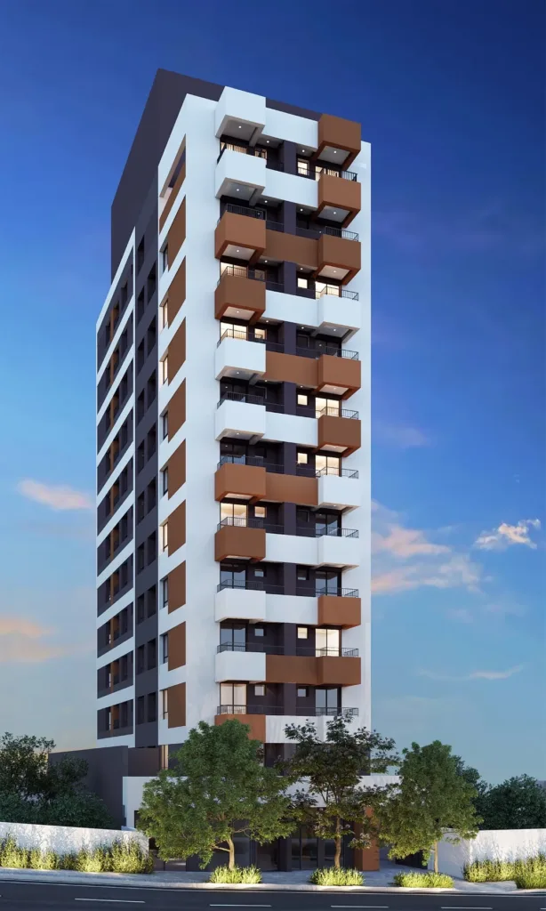Fachada do empreendimento Autoral Moema Studios – Short Stay