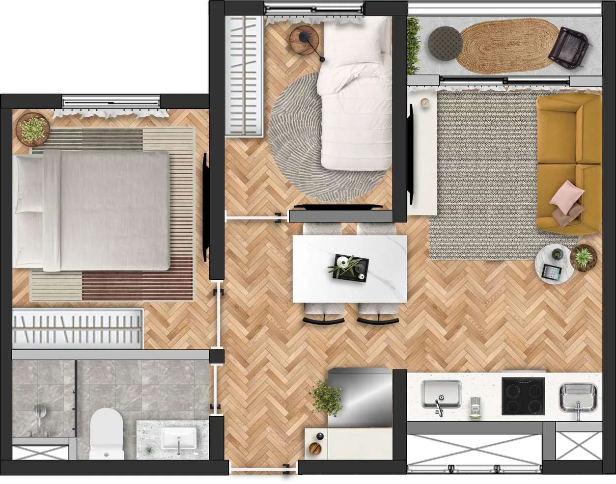 Planta do B.Connect Perdizes em Perdizes — 2 dormitórios – 38,5 m²