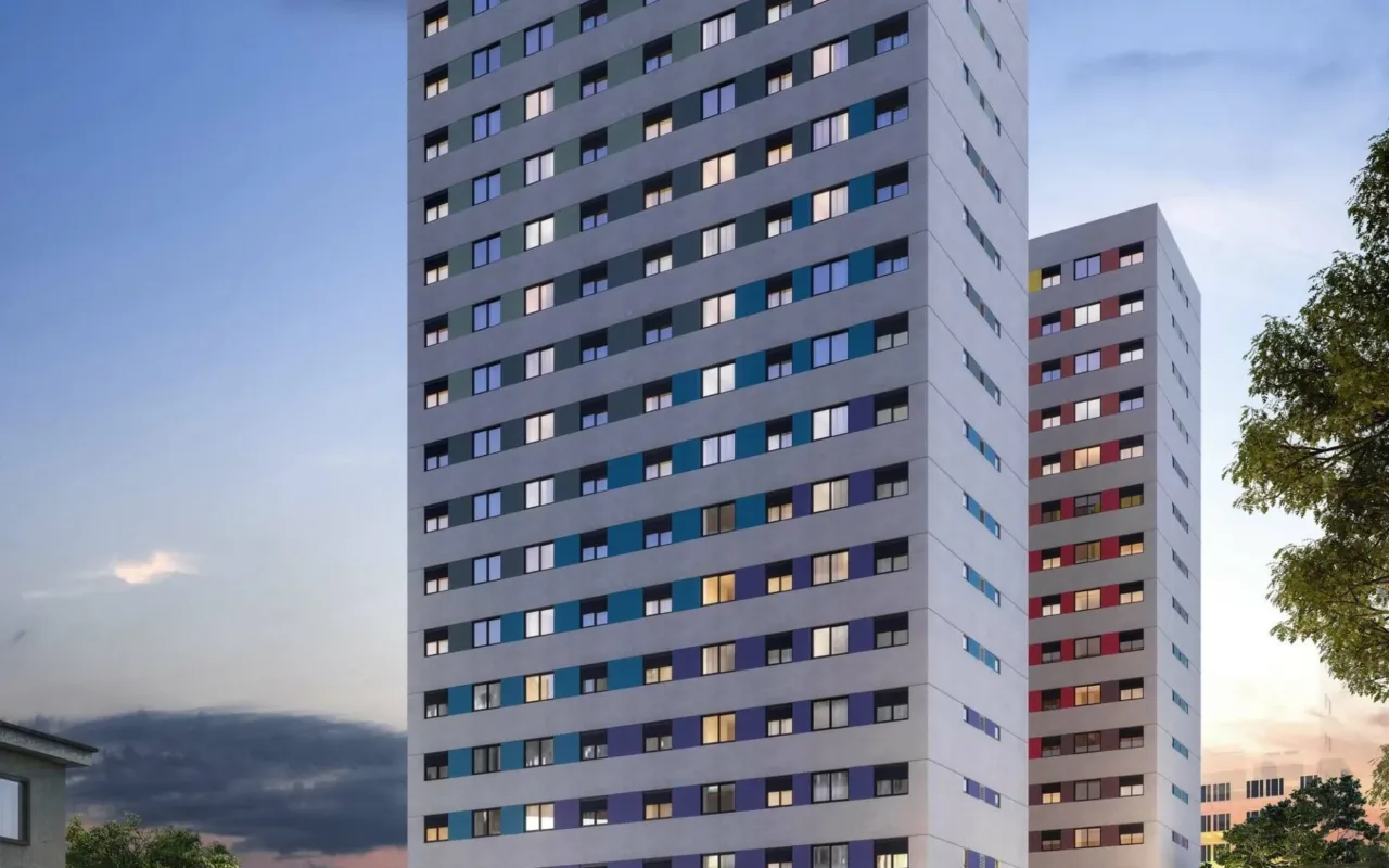 Fachada do Bem Viver Sousa Lima, lançamento em Barra Funda, São Paulo