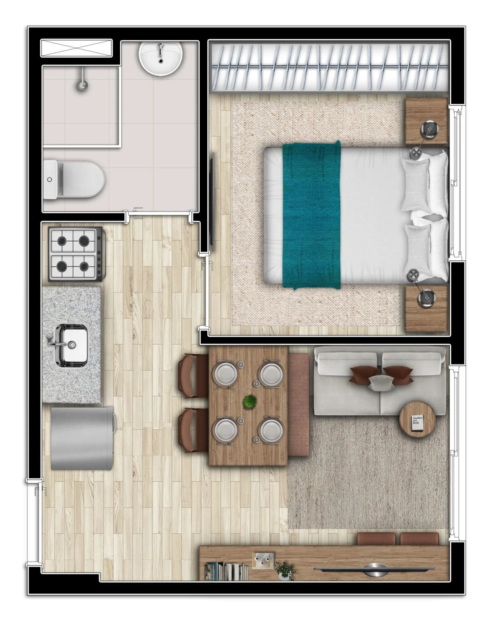 Planta do Bem Viver Sousa Lima em Barra Funda — 1 dormitório – 25,26 m²