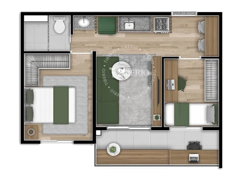 Planta do Blend Saúde em Saúde — 2 dormitórios – 39,85 m²
