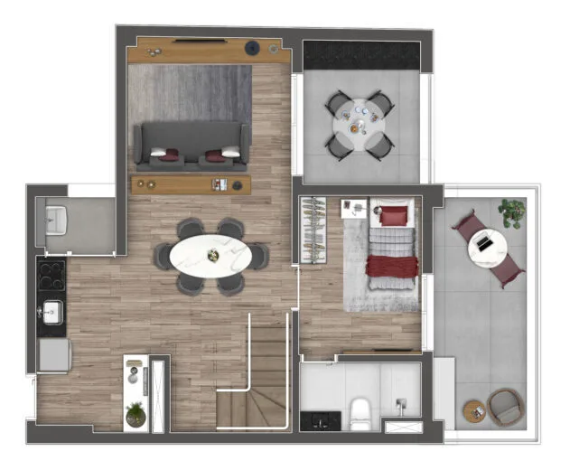 Planta do B.LONG Ibirapuera em Moema — 3 dormitórios, 129 m²