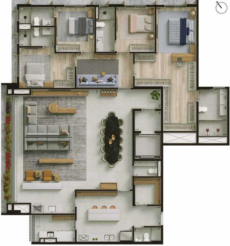 Planta do Bosque Vila Nova em Vila Nova Conceição — 4 dormitórios, 237 m²