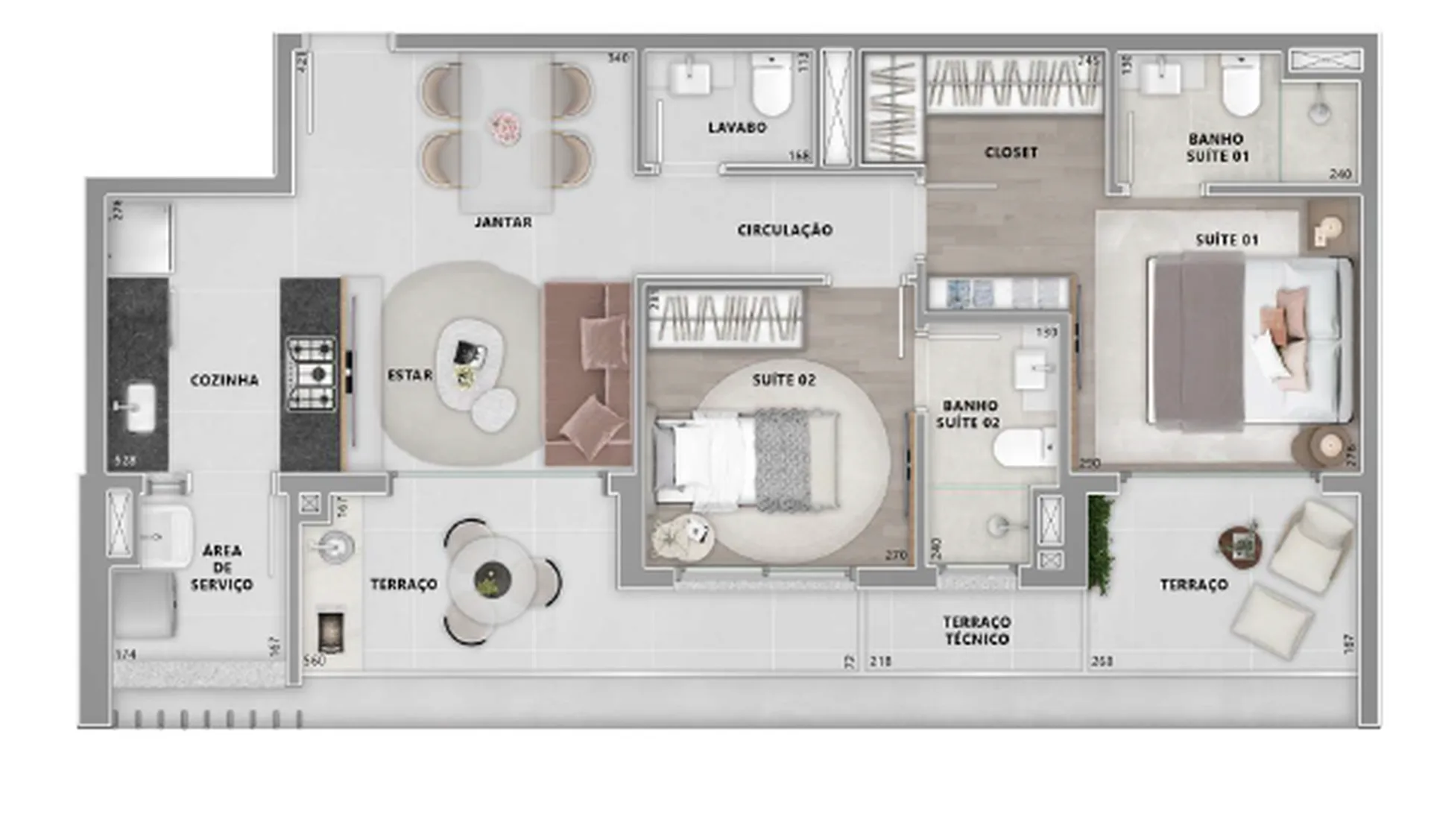 Planta do Brisea Moema em Moema — 2 dormitórios, 81,34 m²