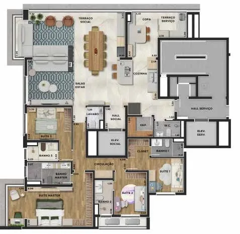 Planta do Canta em Santana — 4 dormitórios, 191 m²