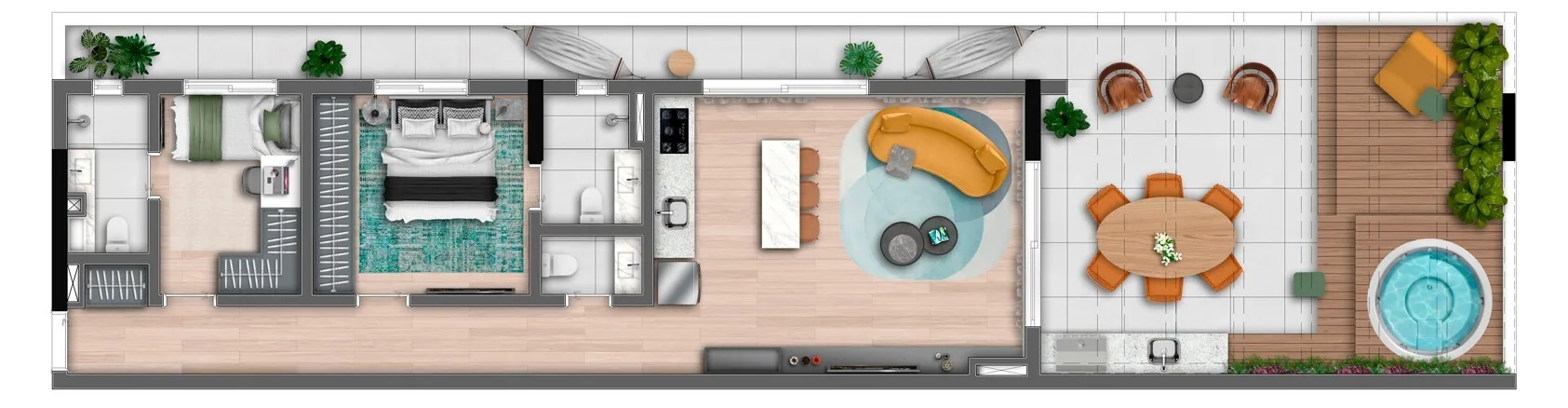 Planta do Canto Sabiá Moema em Moema — 2 dormitórios, 118 m²