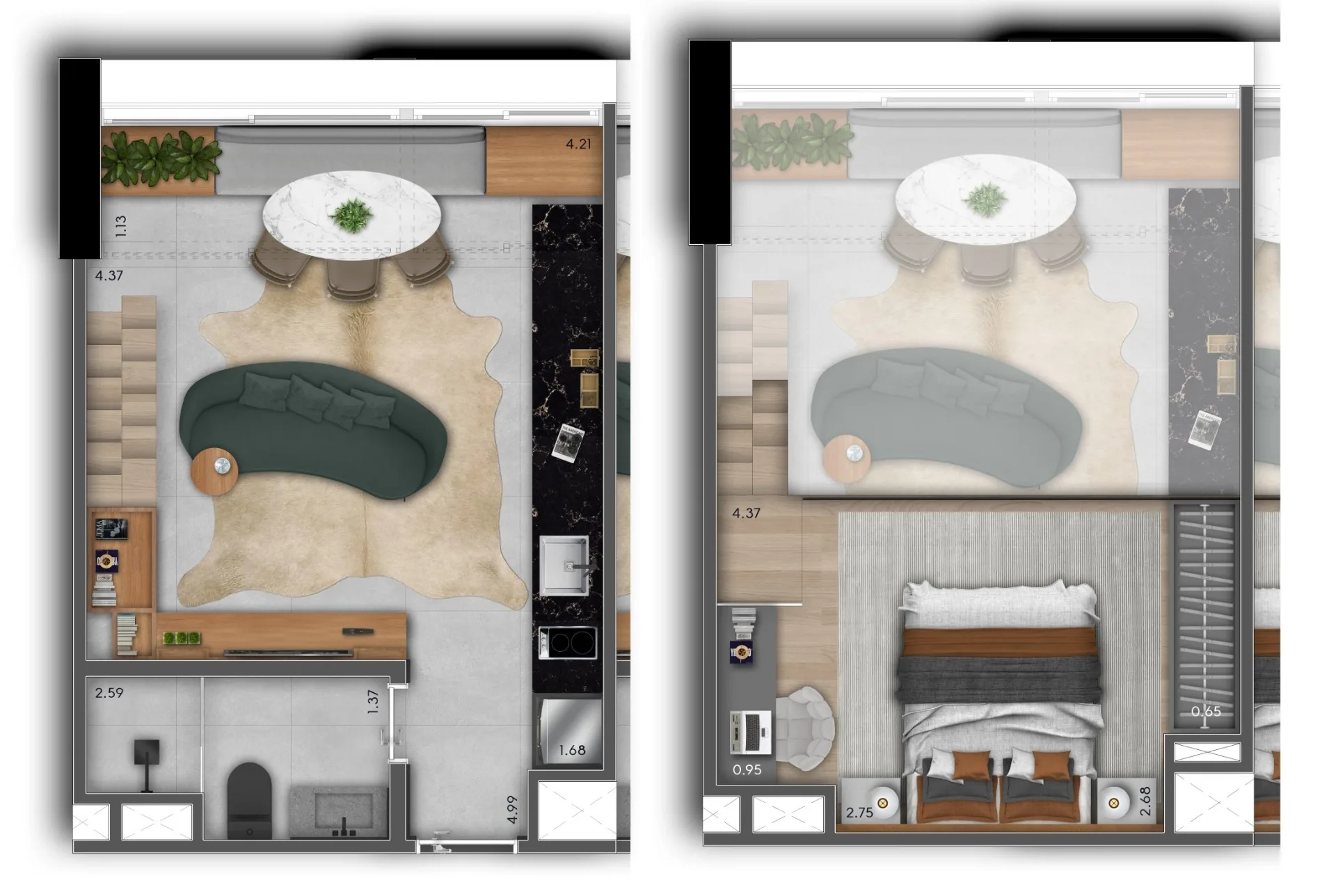 Planta do Cardoso 432 em Perdizes — 1 dormitório, 29 m² (opção)