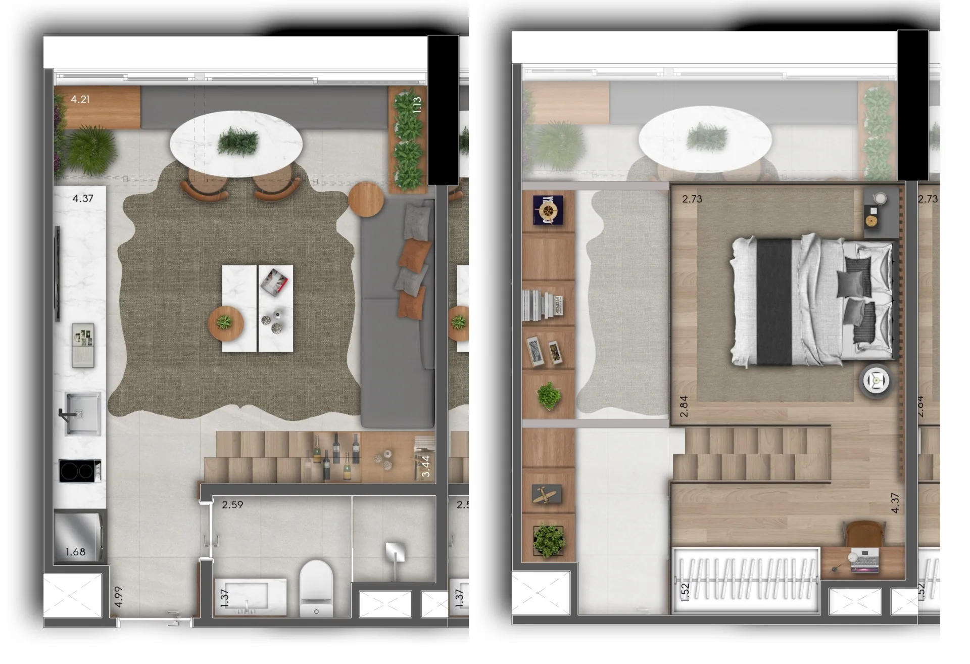 Planta do Cardoso 432 em Perdizes — 1 dormitório, 29 m² (opção)