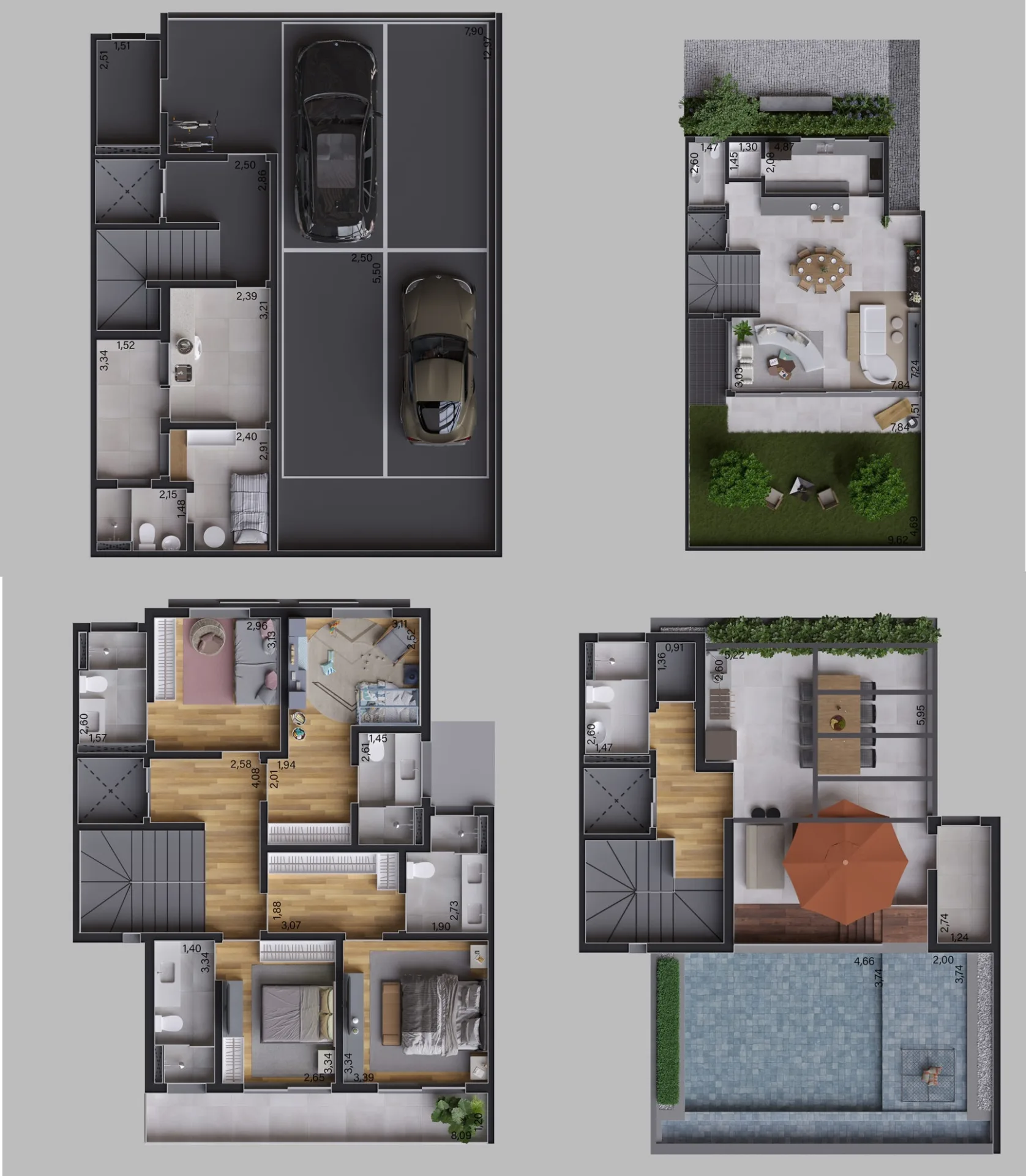 Planta do Casa Jardim Ibirapuera em Planalto Paulista — 4 dormitórios, 525,68 m² (opção)
