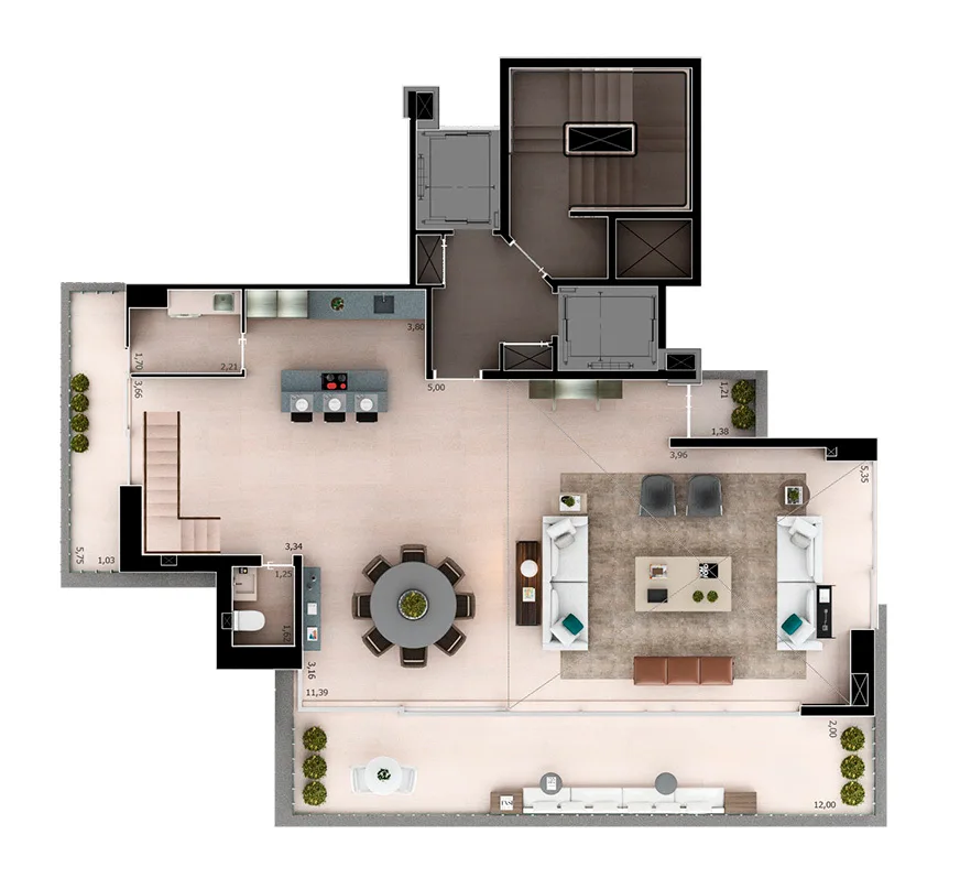 Planta do Celebrity em Itaim Bibi — 2 dormitórios, 302 m²