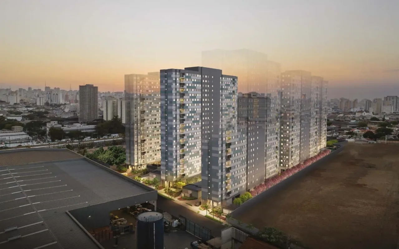 Fachada do Cidade Mooca Navona, lançamento em Mooca, São Paulo