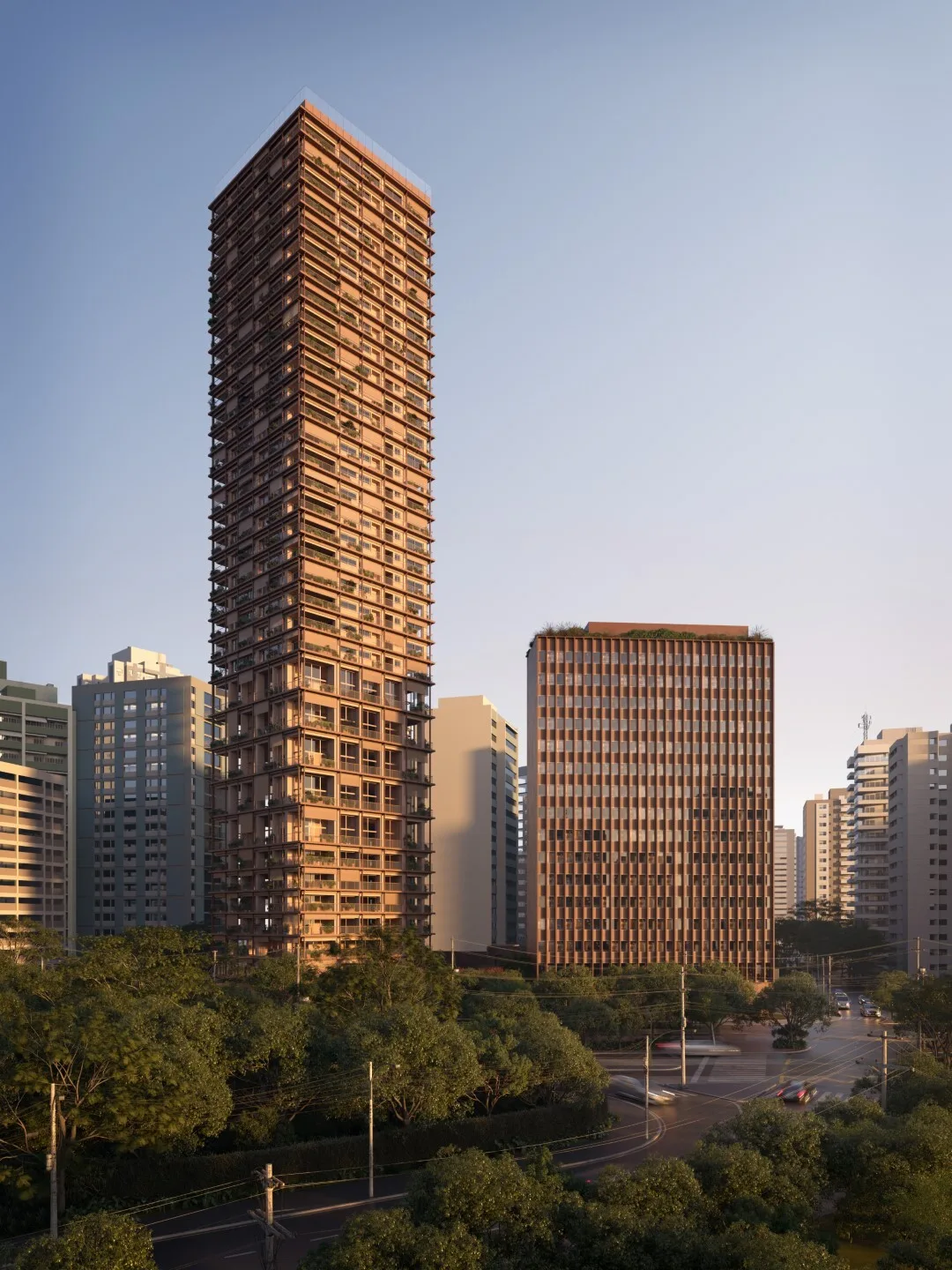 Fachada do Damata Studios, lançamento em Itaim Bibi, São Paulo
