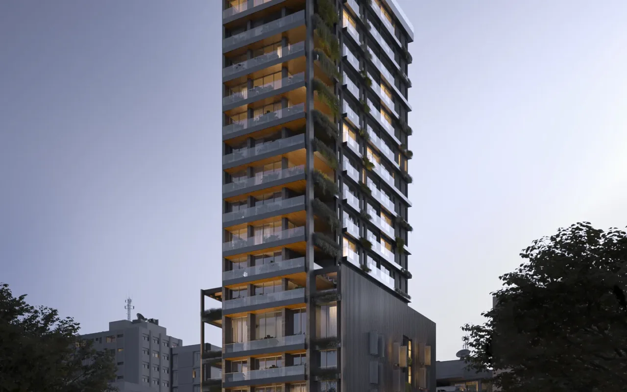 Fachada do Edifício Jardim, lançamento em Jardim Paulista, São Paulo