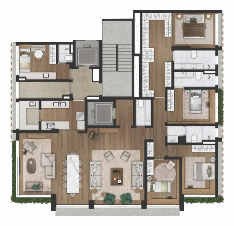 Planta do Edifício Jardim em Jardim Paulista — 4 dormitórios – 225,22 m²