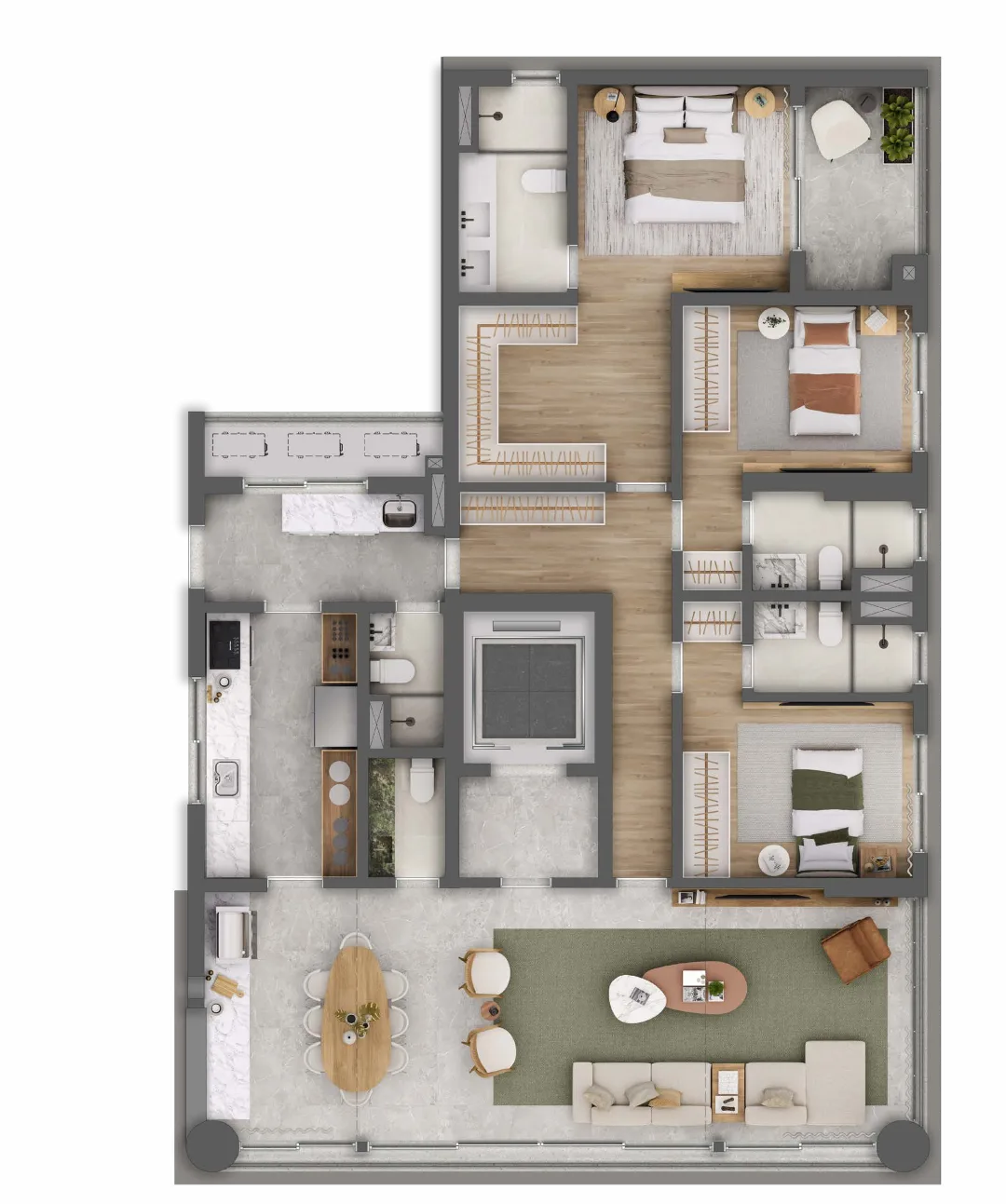Planta do Emiie em Moema — 3 dormitórios – 160 m²