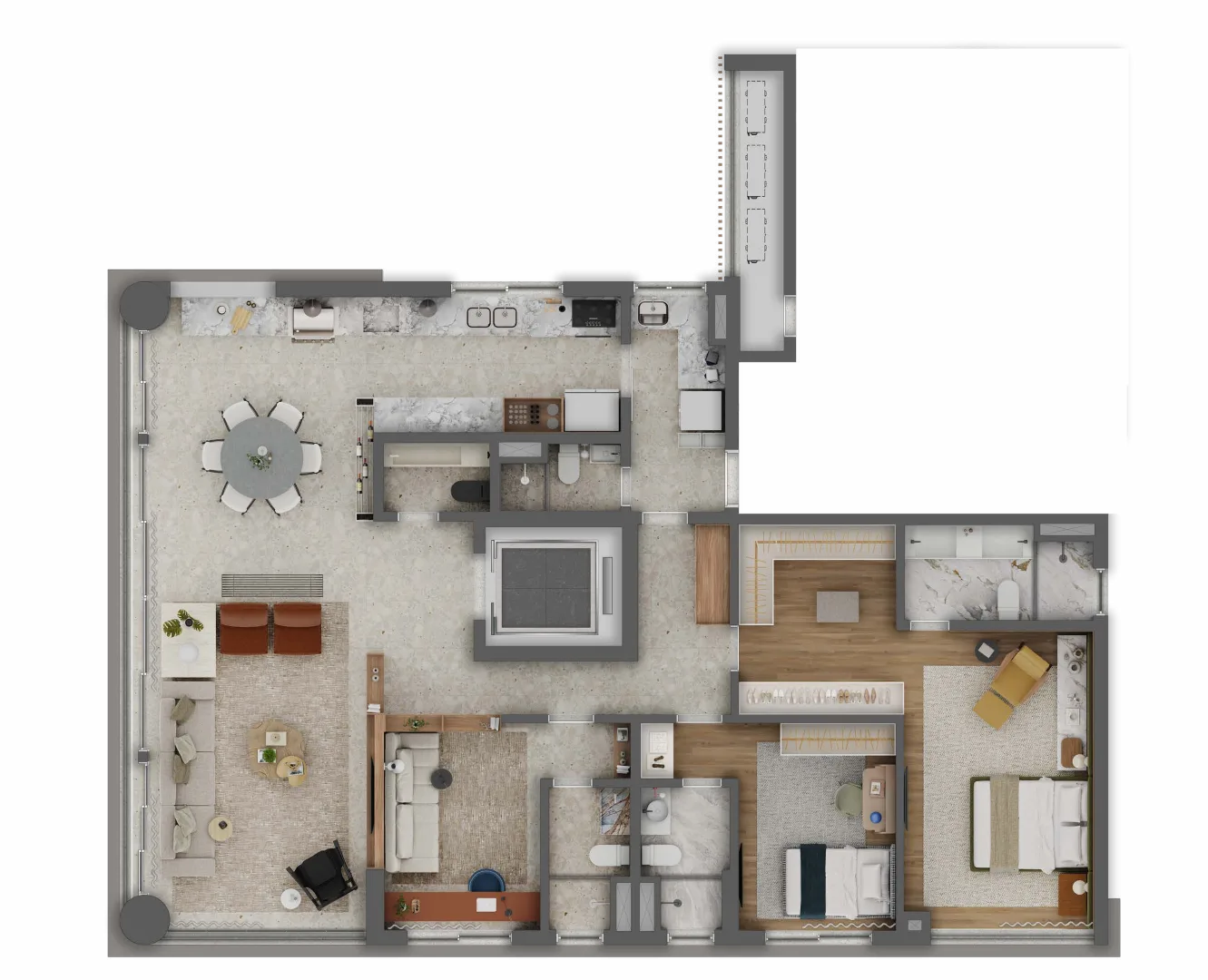 Planta do Emiie em Moema — 3 dormitórios – 161 m²