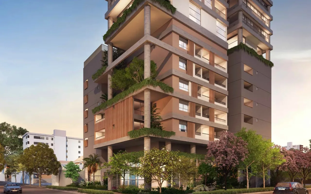 Fachada do Emiie Studios, lançamento em Moema, São Paulo
