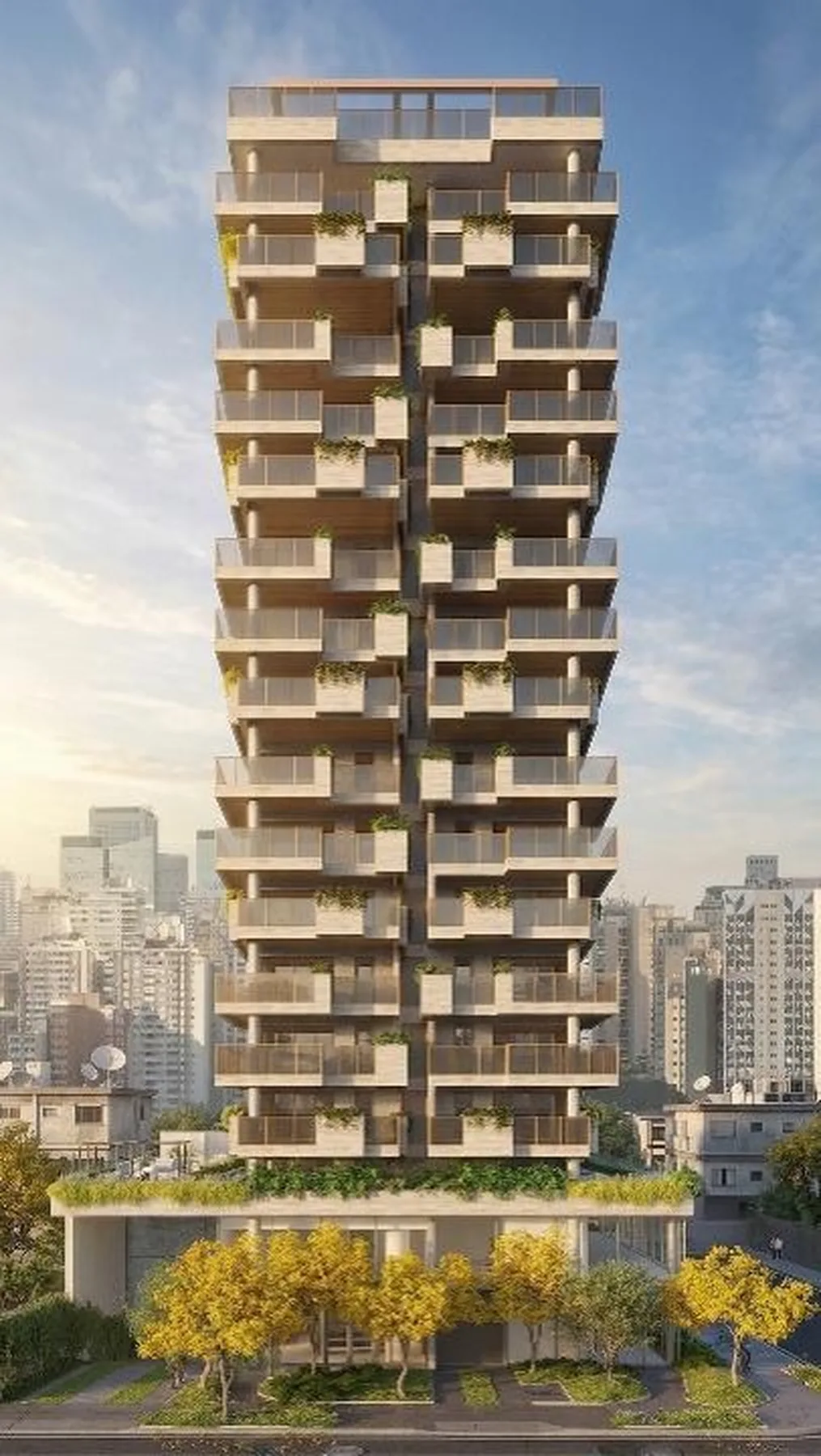 Fachada do Estados Unidos 702, lançamento em Jardim América, São Paulo