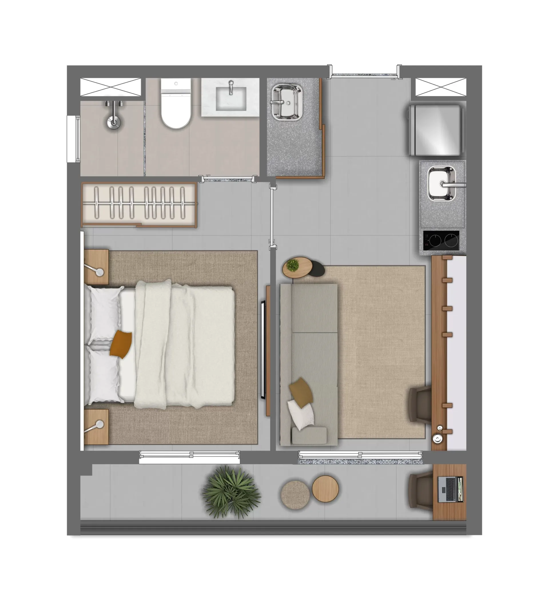 Planta do Every Day Chácara Klabin em Chácara Klabin — 1 dormitório – 30 m²