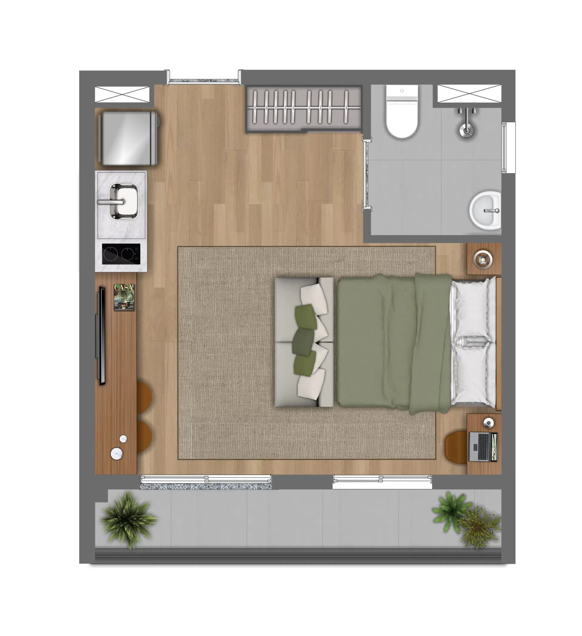 Planta do Every Day Chácara Klabin em Chácara Klabin — 1 dormitório – 30 m² Studio