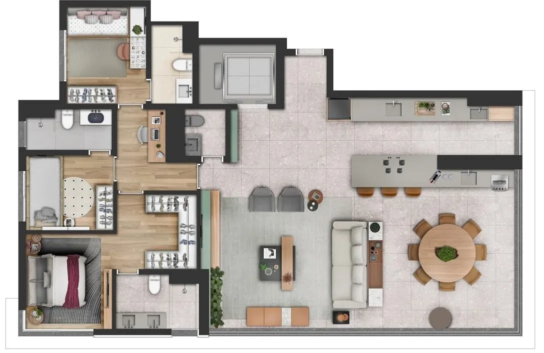 Planta do Evolve Vila Mariana em Vila Mariana — 2 dormitórios, 148 m²