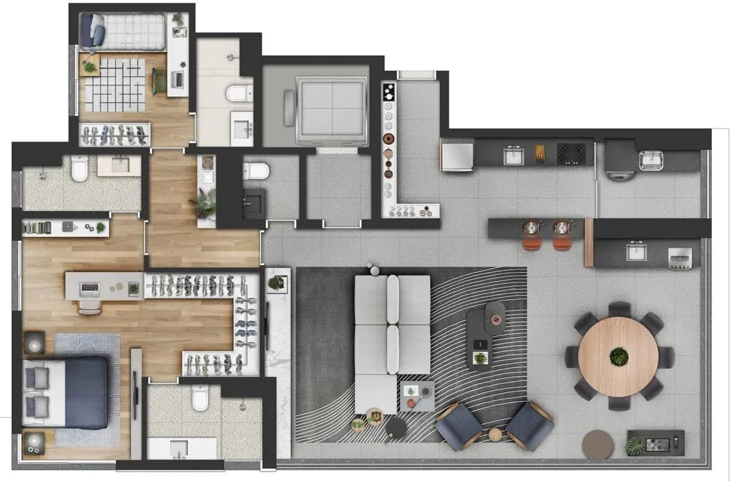 Planta do Evolve Vila Mariana em Vila Mariana — 3 dormitórios, 148 m²