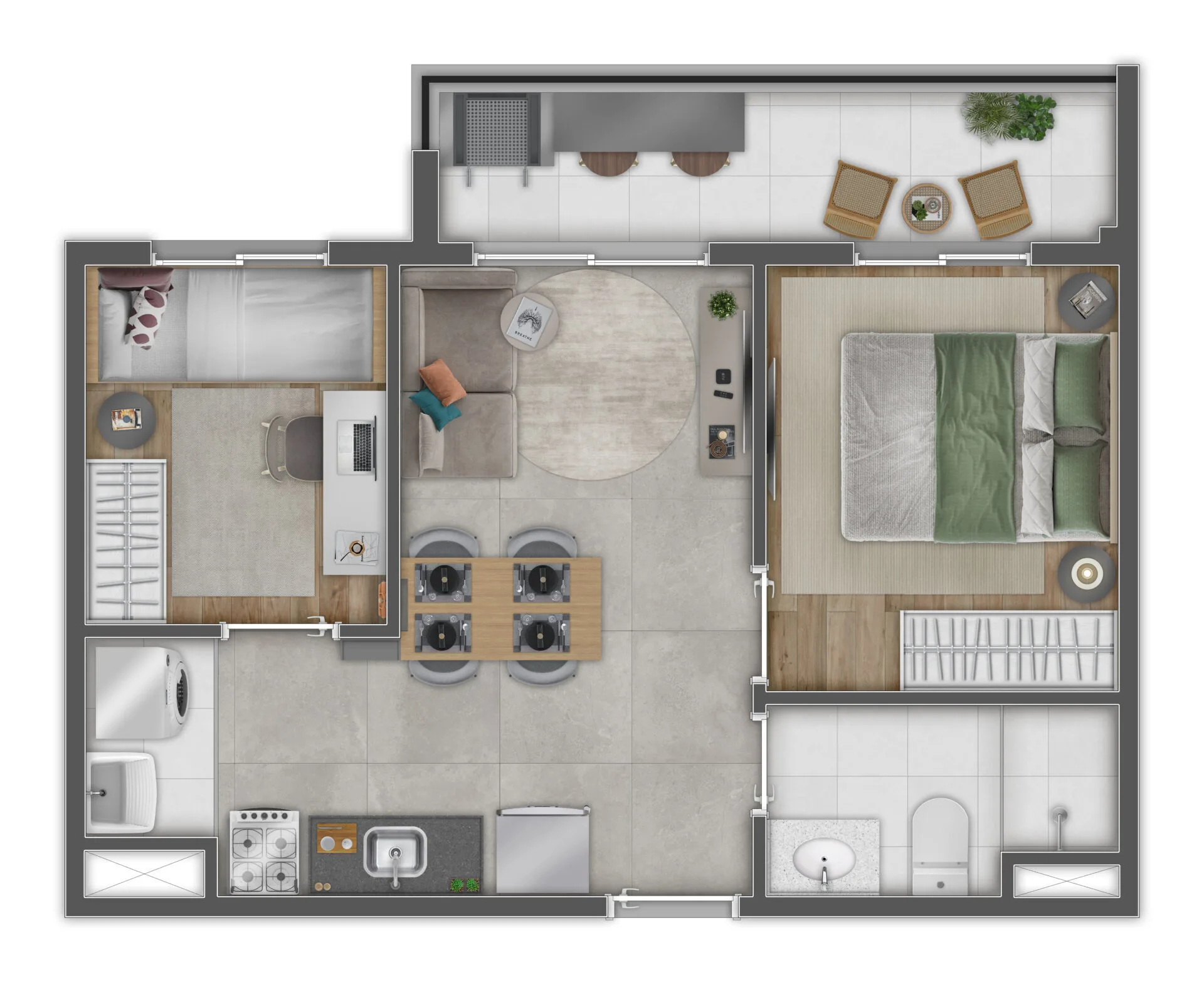 Planta do Flow Vila Matilde em Vila Matilde — 2 dormitórios, 38,94 m² (opção)