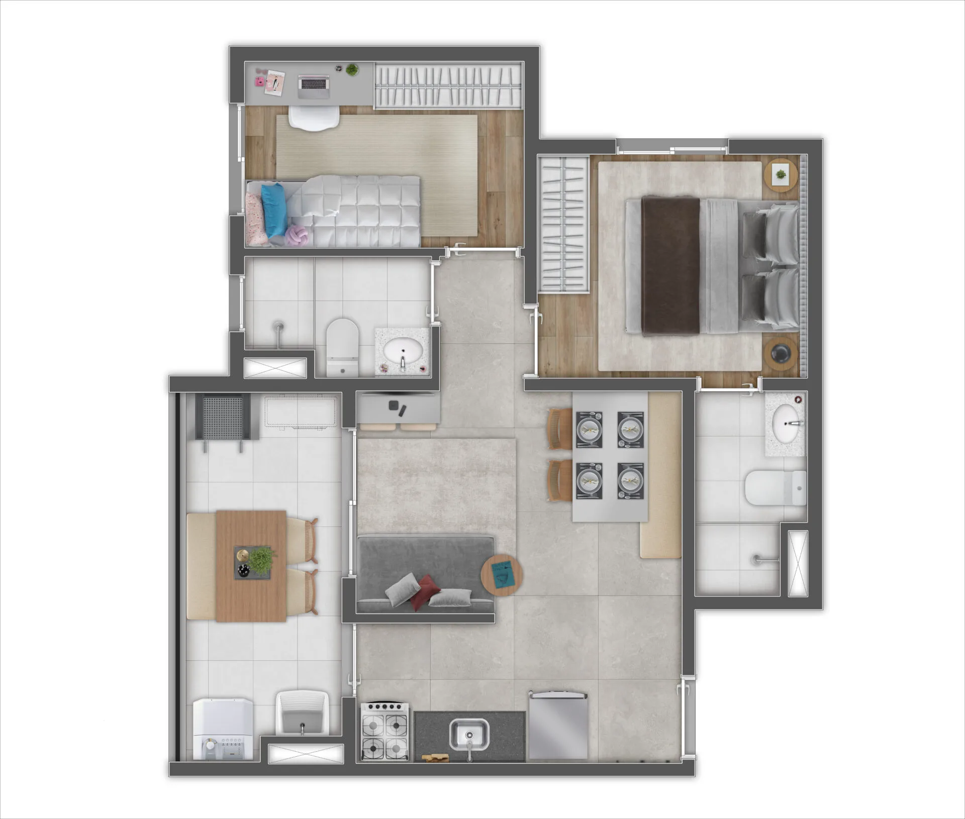 Planta do Flow Vila Matilde em Vila Matilde — 2 dormitórios, 46,62 m²