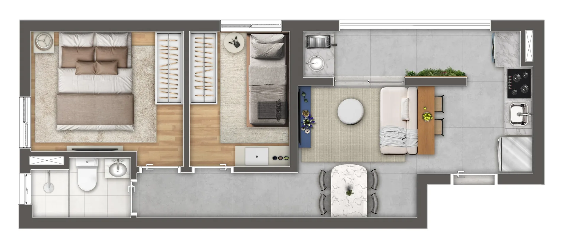 Planta do Full Jardim São Paulo em Jardim São Paulo — 2 dormitórios, 40 m²