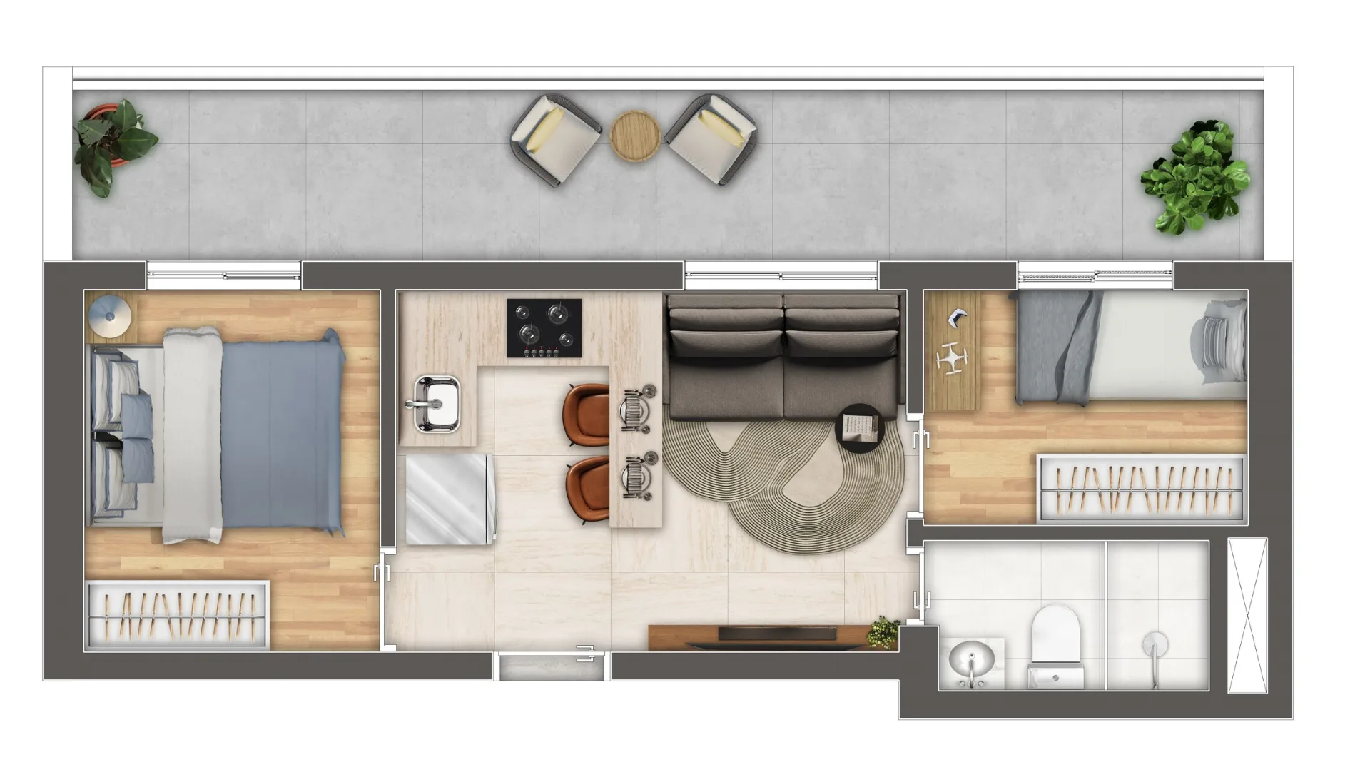 Planta do Full Jardim São Paulo em Jardim São Paulo — 2 dormitórios, 45 m²