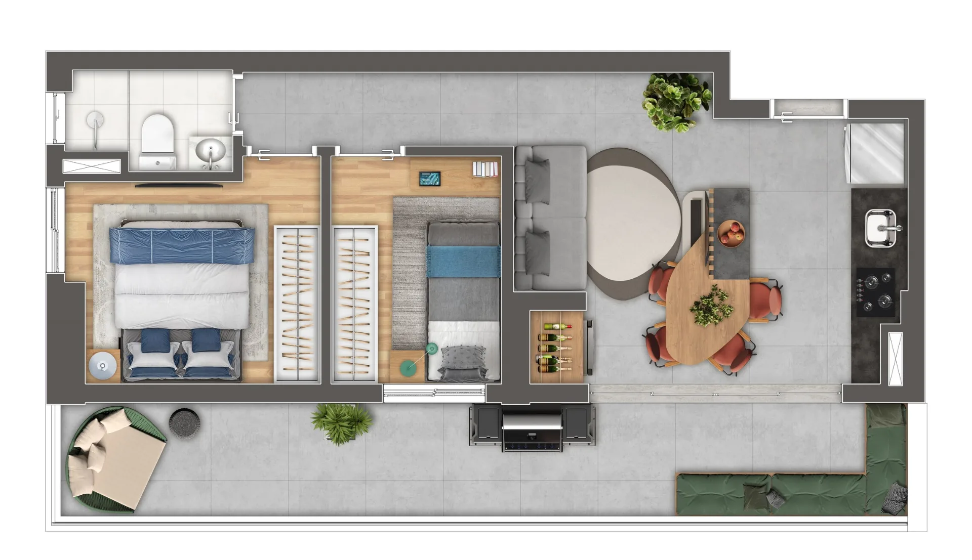 Planta do Full Jardim São Paulo em Jardim São Paulo — 2 dormitórios, 55 m²