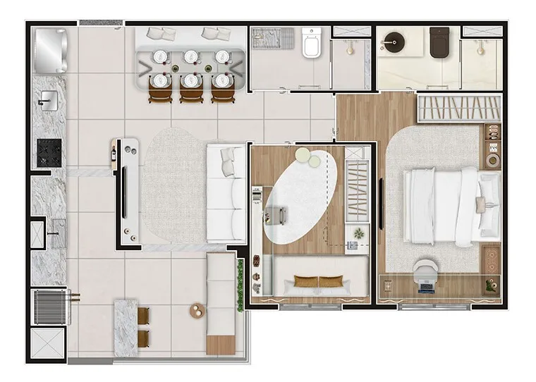 Planta do Go Lapa em Lapa — 2 dormitórios, 56,05 m²