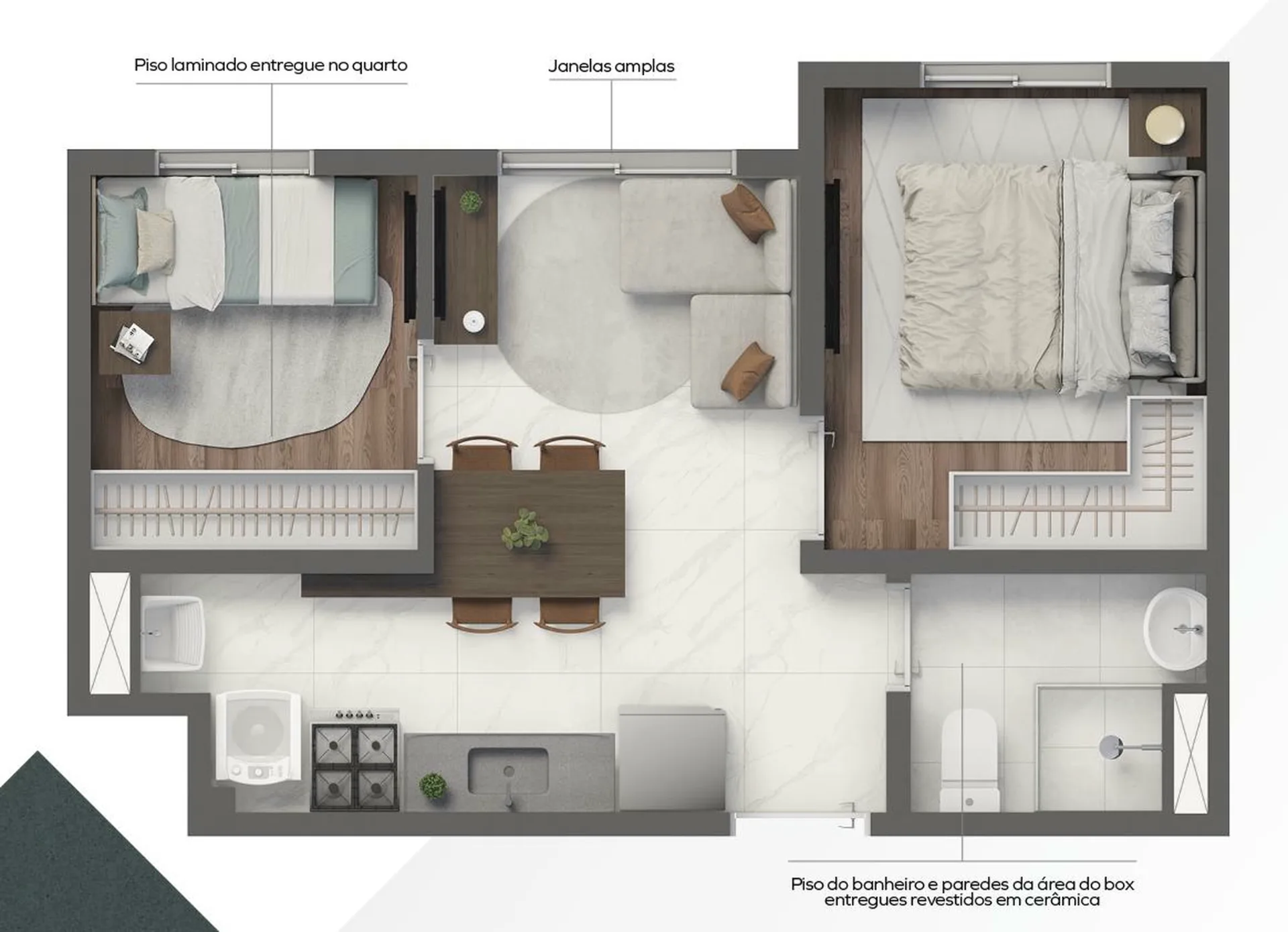 Planta do Grand Vivaz Estação Tamanduateí 2 em Ipiranga — 2 dormitórios, 31,17 m²