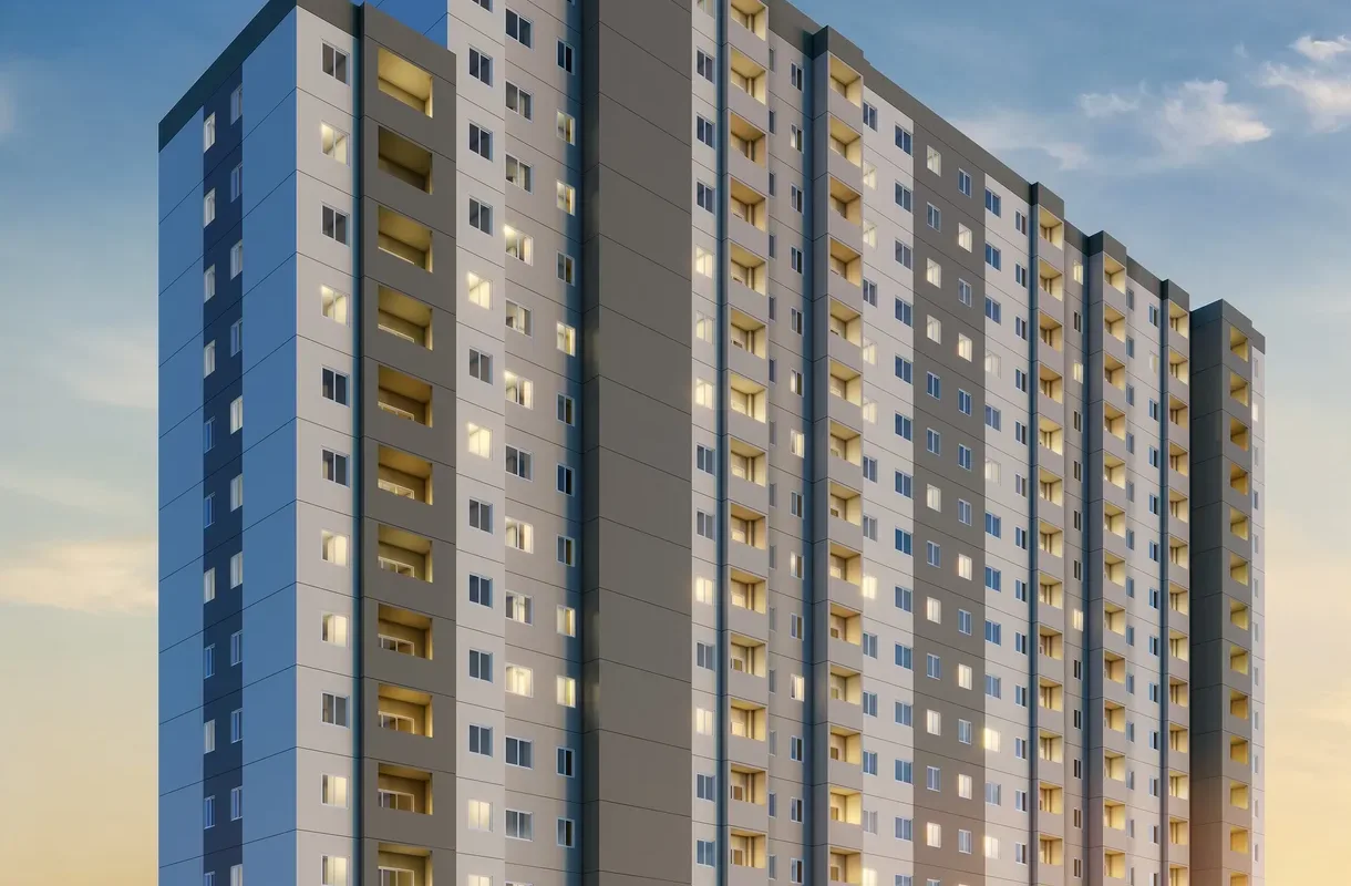 Fachada do Grand Vivaz Jardim França Versalhes, lançamento em Mandaqui, São Paulo