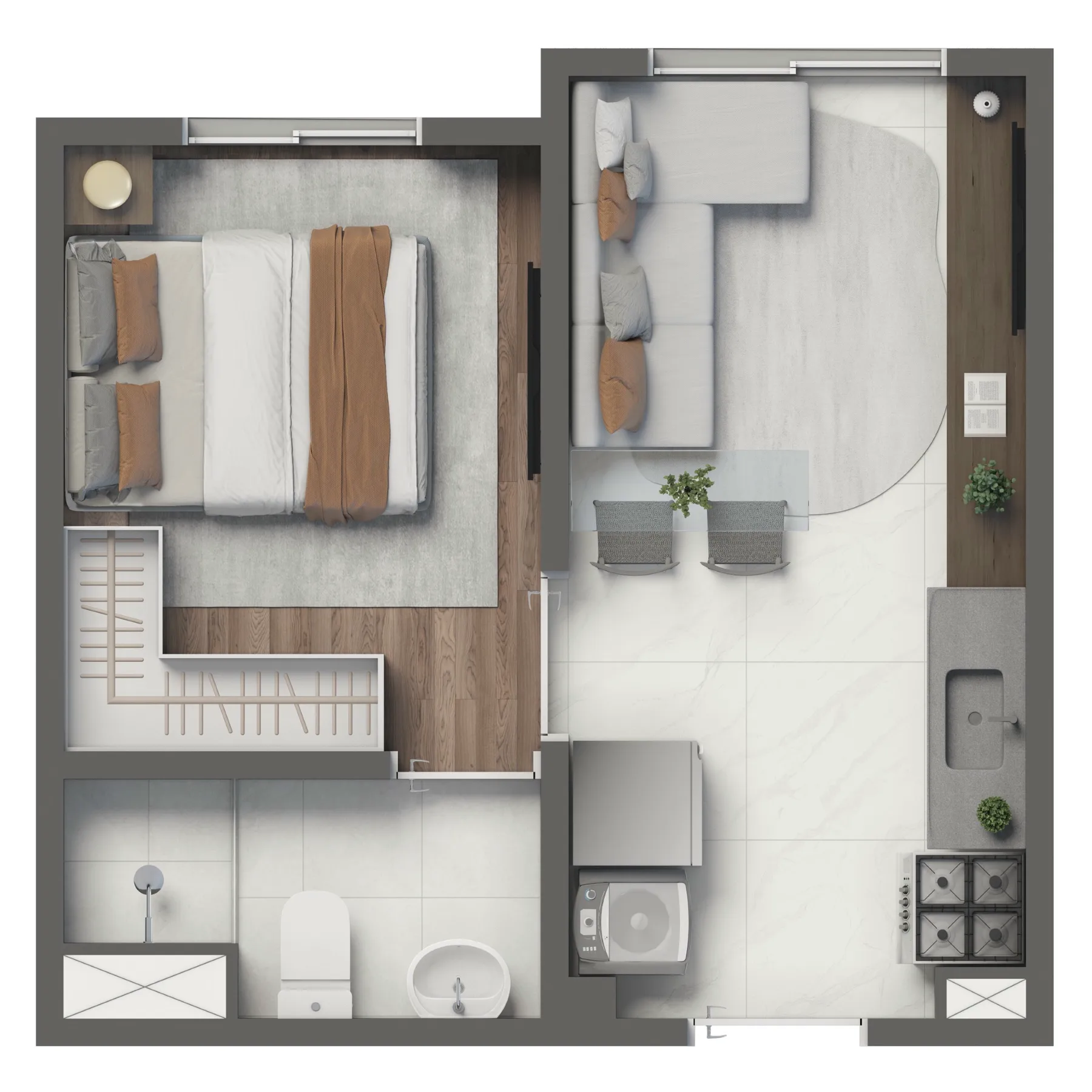 Planta do Grand Vivaz Lapa em Lapa — 1 dormitório – 24,3 m²