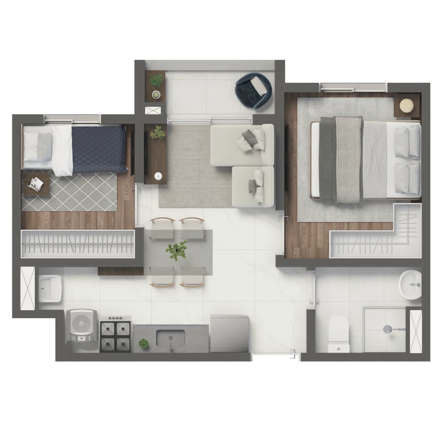 Planta do Grand Vivaz Lapa em Lapa — 2 dormitórios – 33,5 m²