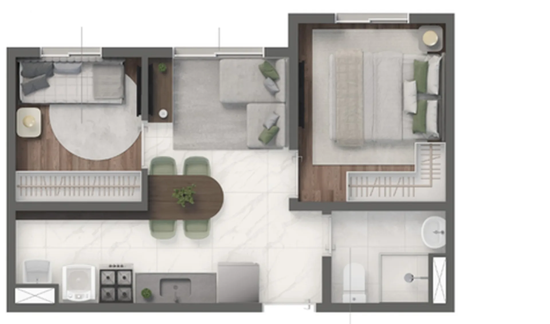 Planta do Grand Vivaz Penha 2 em Belenzinho — 2 dormitórios, 32 m²