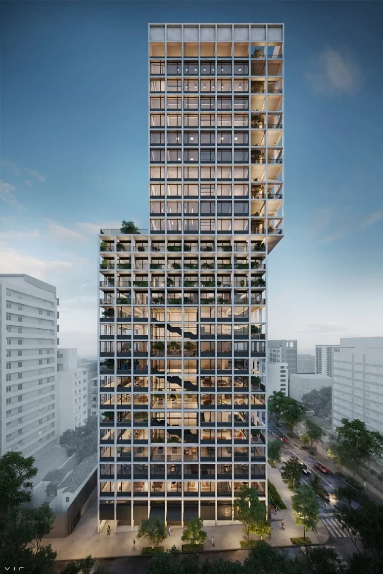 Fachada do Haddock 167, lançamento em Cerqueira César, São Paulo