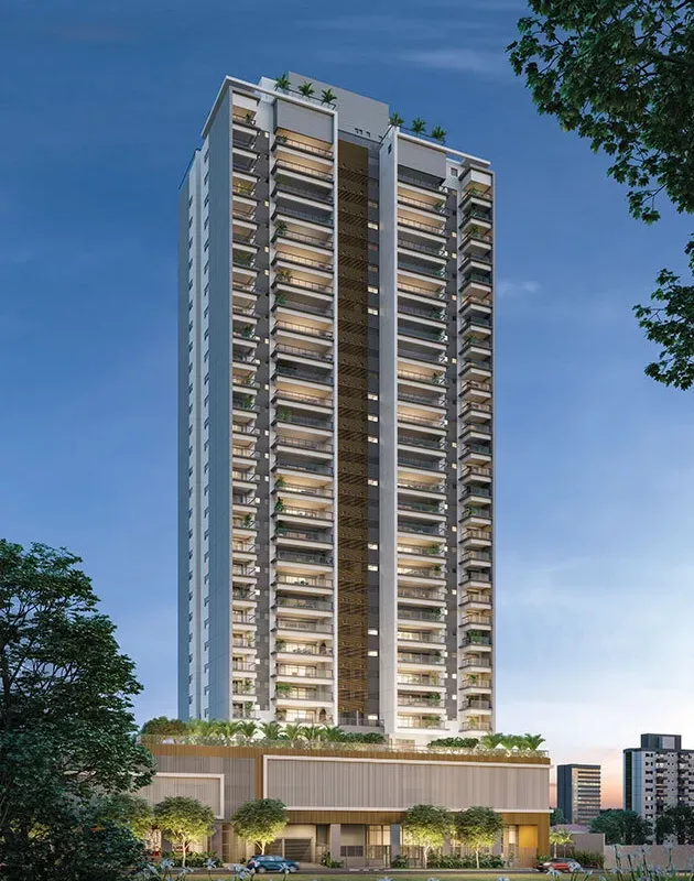 Fachada do Haute Brooklin by EZ, lançamento em Brooklin, São Paulo
