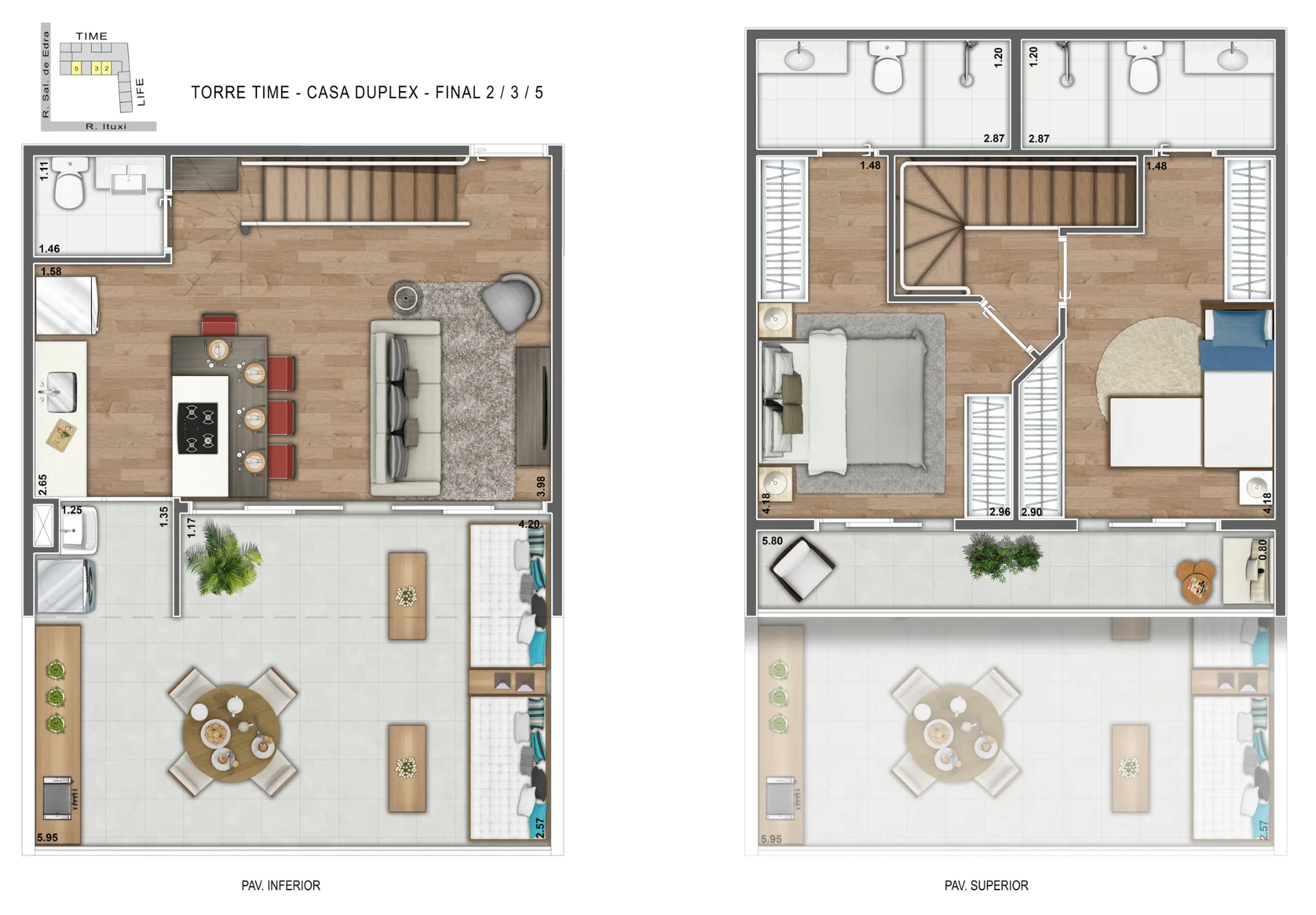 Planta do Heaven Design Casas em Saúde — 2 dormitórios, 92 m²
