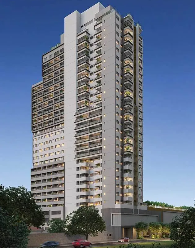 Fachada do Hub Brooklin by EZ, lançamento em Brooklin, São Paulo