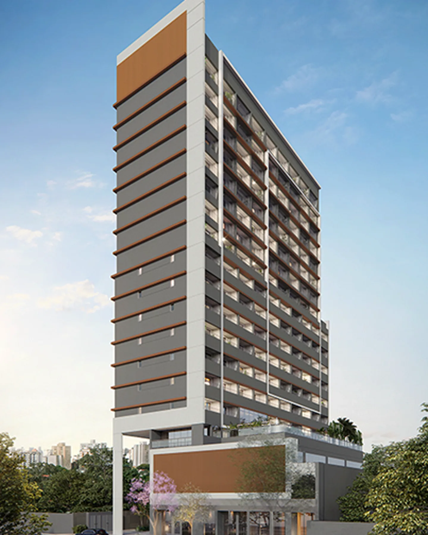 Fachada do HW Style, lançamento em Alto da Boa Vista, São Paulo