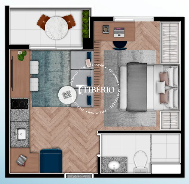 Planta do Hype Vila Mariana em Vila Mariana — studio de 26,67 m²