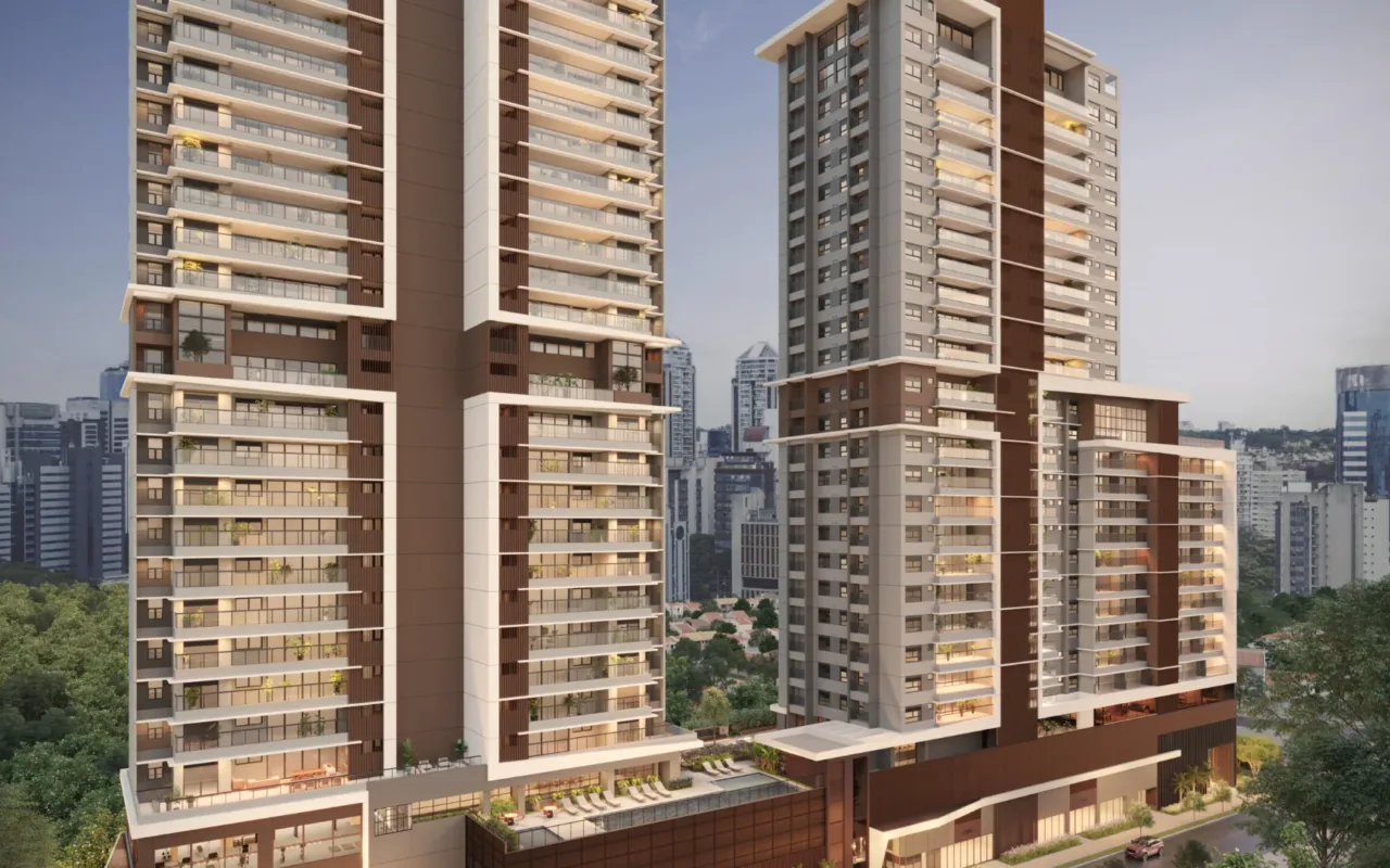 Fachada do Infinity Brooklin, lançamento em Brooklin, São Paulo