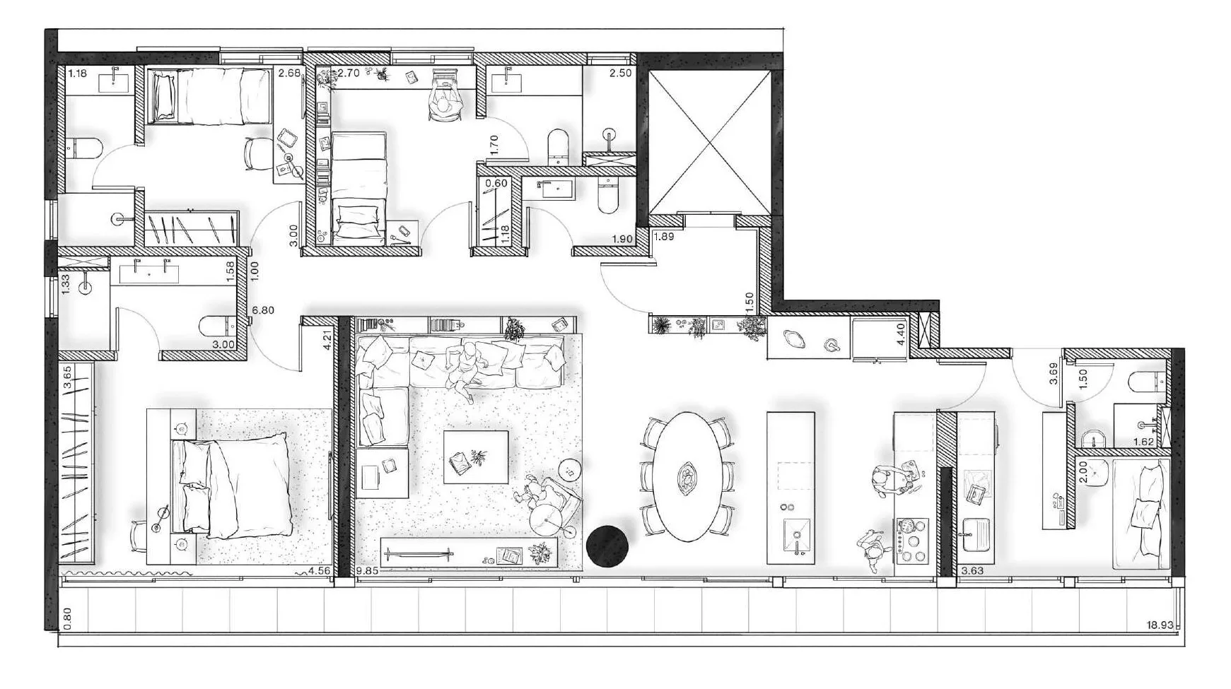 Planta do Iperó 111 em Vila Madalena — 2 dormitórios – 148,88 m²