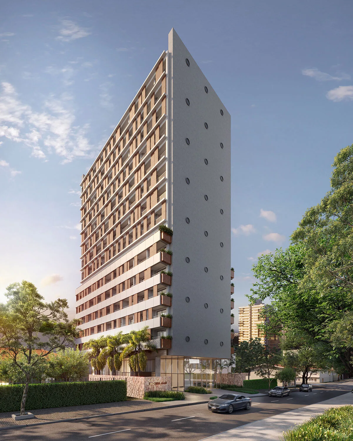 Fachada do Isla Vila Madalena, lançamento em Vila Madalena, São Paulo