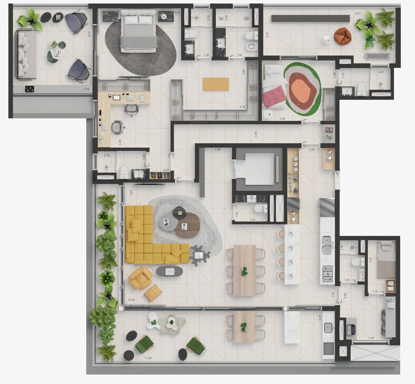 Planta do Karpz Jardins em Jardim Paulista — 252 m² penthouse
