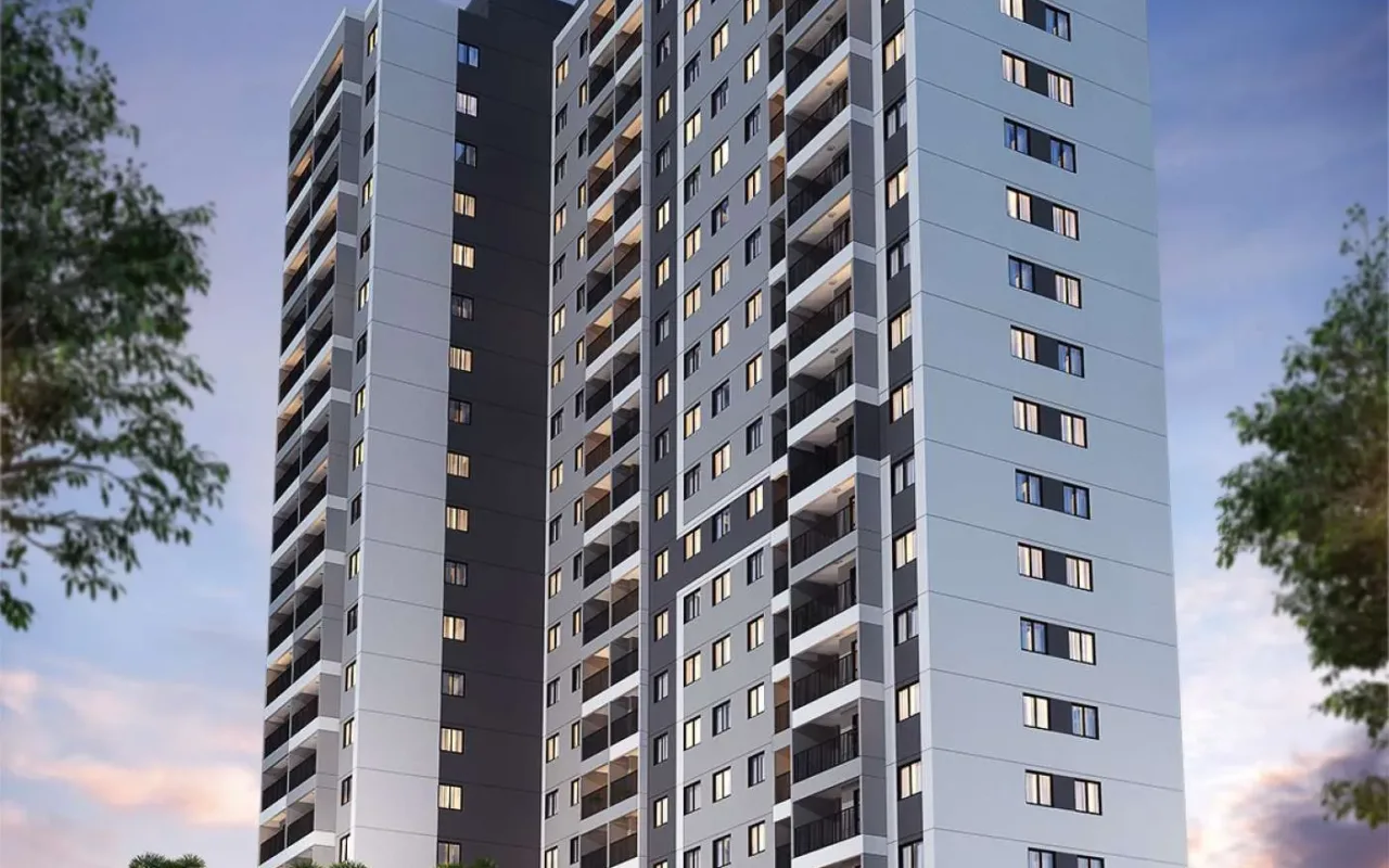 Fachada do Kazzas Park Nova Atlântica, lançamento em Socorro, São Paulo